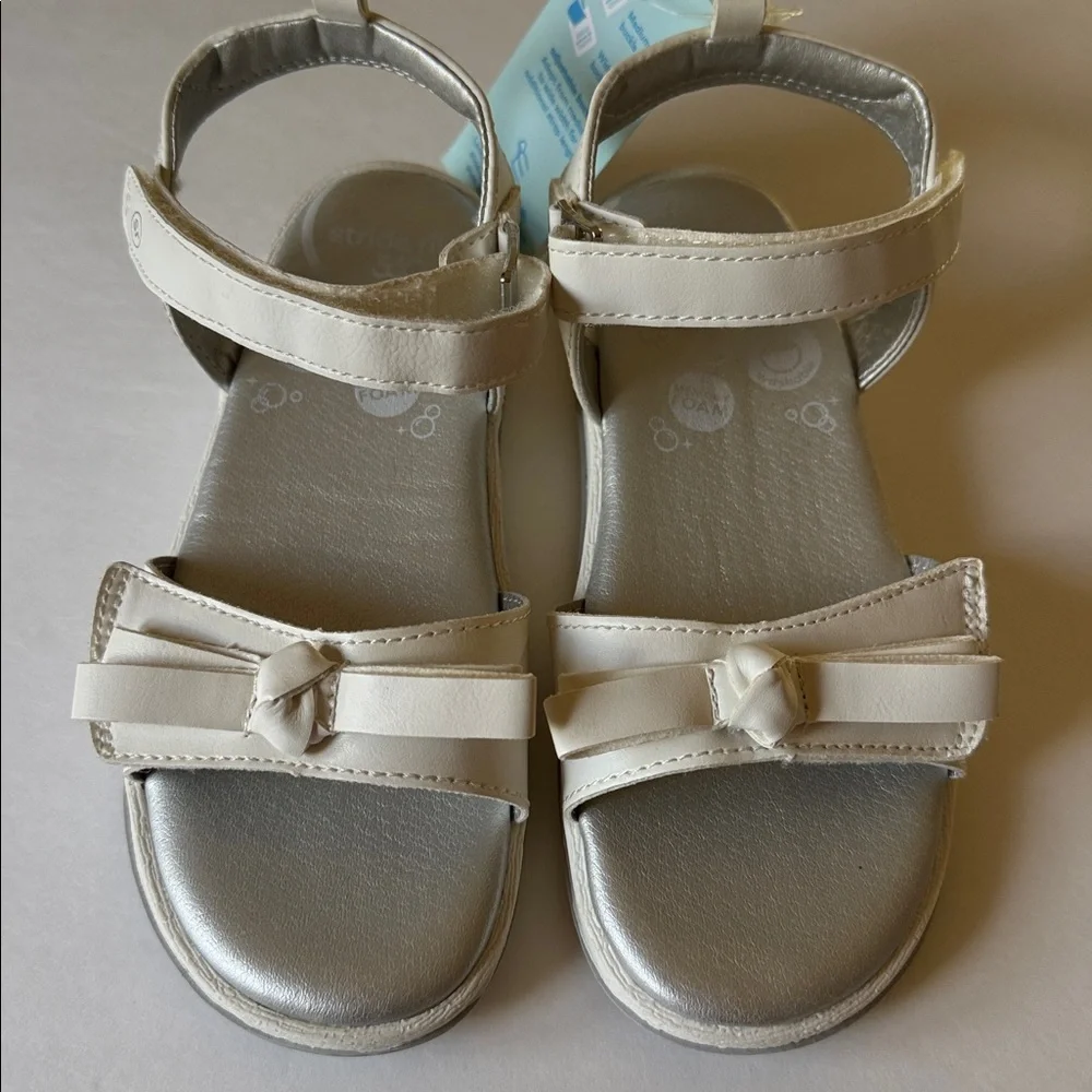 STRIDE RITE 360 Nwt 12 Girls Delilah White Velcro Strap Sandals